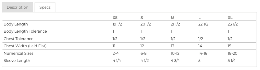 Sample LAT Girls' Fine Jersey Tee